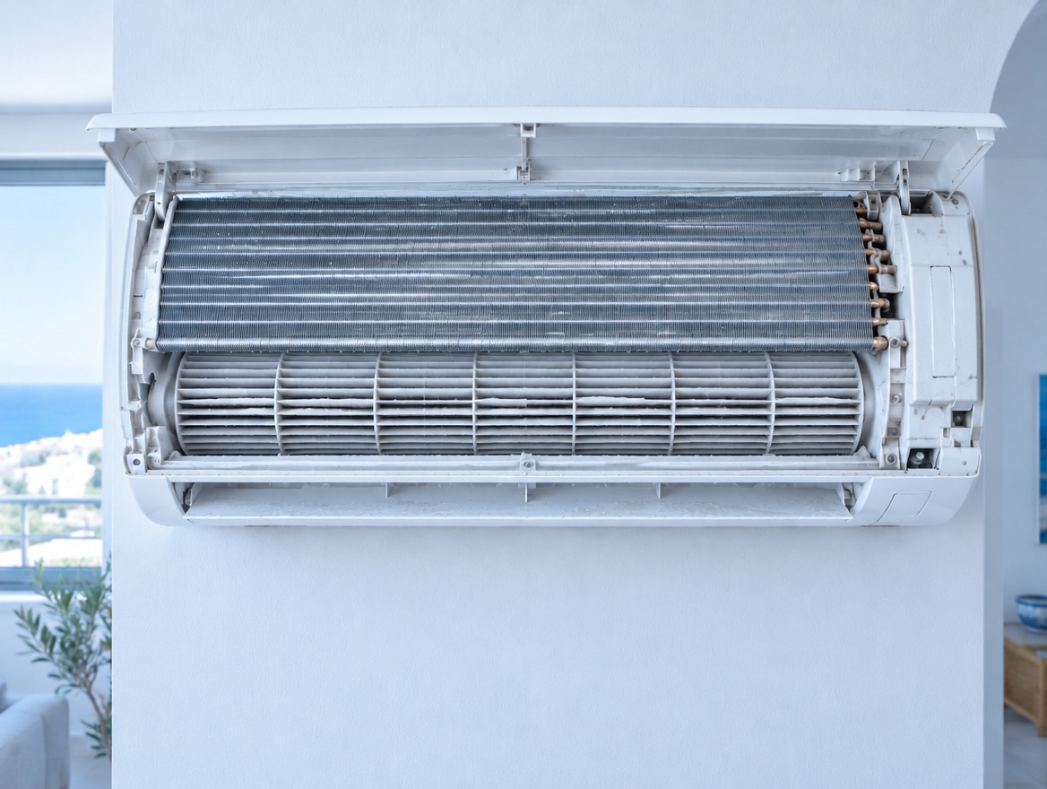 La même unité, même angle, après un vrai entretien : évaporateur et turbine propres