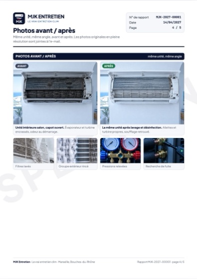 Rapport, page 4 : photos avant et après