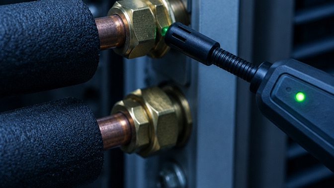 Détecteur électronique de fuite sur les raccords frigorifiques